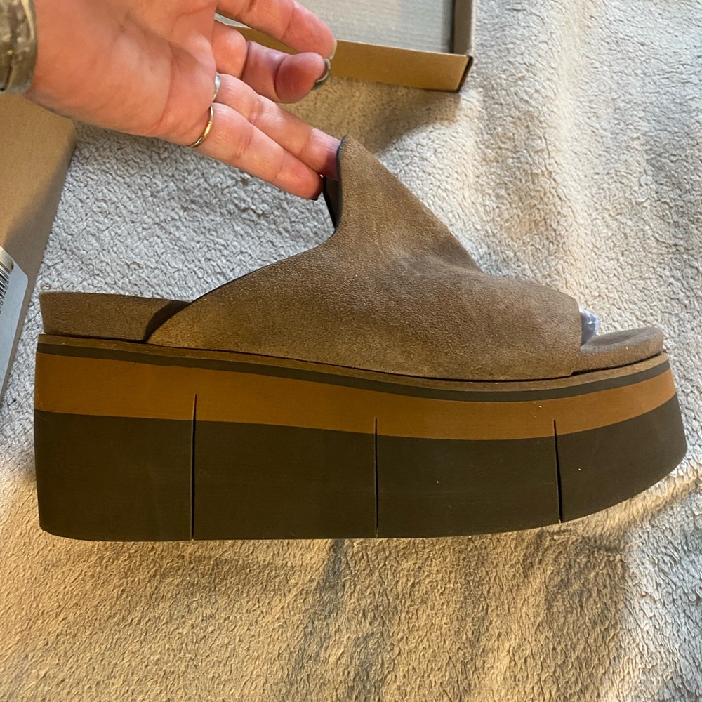 Naked Feet Brown and Tan Platform Sandals